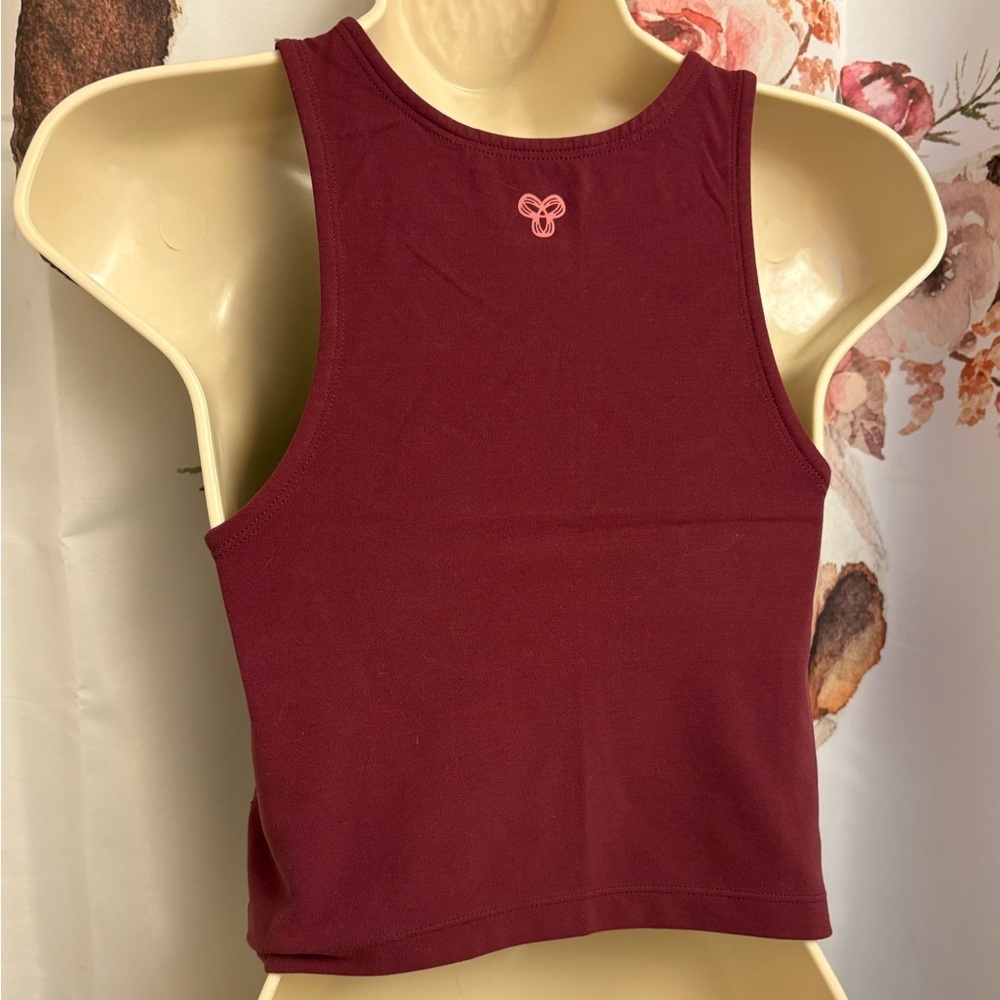 Women's Burgundy TNA crop Top - Picture 4 of 6